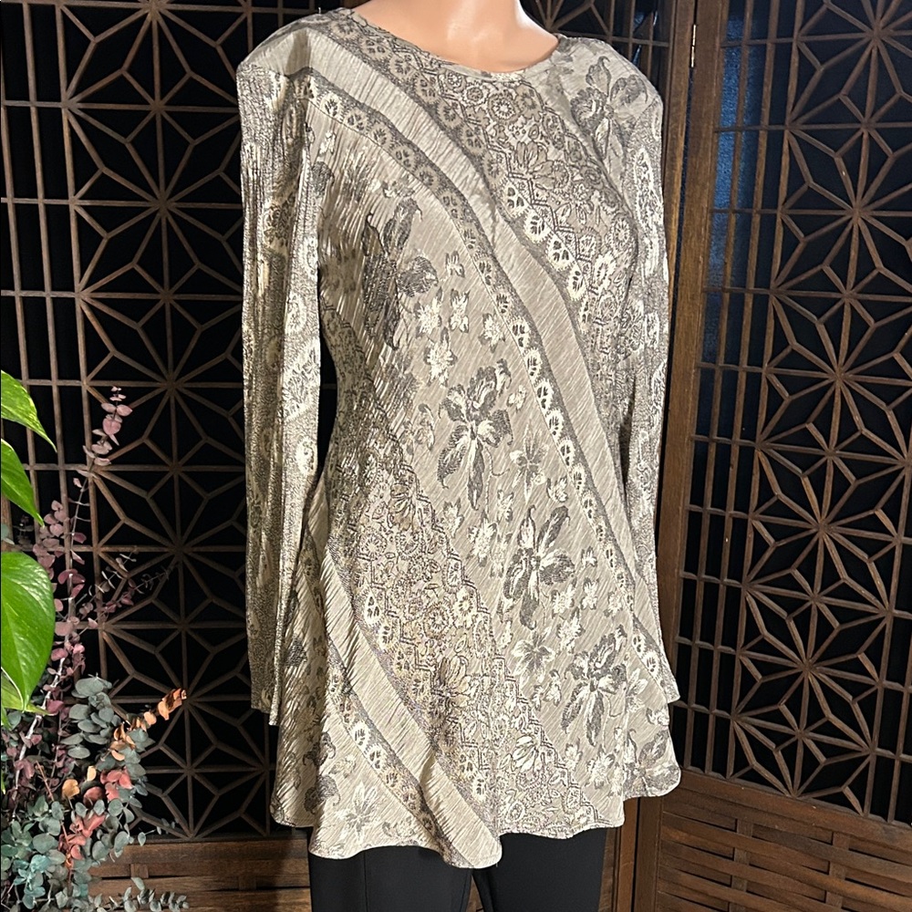 CAROLE LITTLE DRESS SILVER BROCADE 8